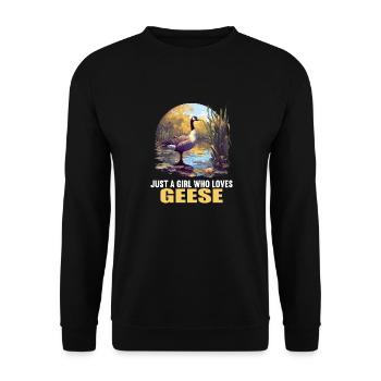 geese goose - Unisex Sweatshirt - black - Front - Alina (178cm) & Michal (187cm)