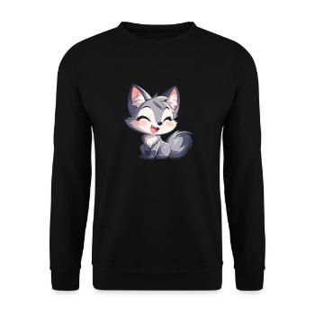 Gray Foxes Gray Fox - Unisex Sweatshirt - black - Front - Alina (178cm) & Michal (187cm)