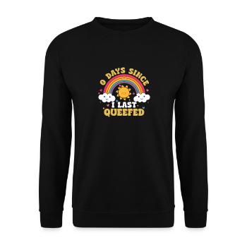 0 jours depuis la dernière fois que j’ai pété drôle - Sweat-shirt Unisexe - noir - Devant - Alina (178cm) & Michal (187cm)