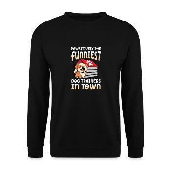 Pawsitively The Funniest Dog Trainers In Town - Unisex Pullover - Schwarz - Vorne - Alina (178cm) & Michal (187cm)