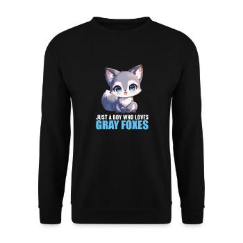 Gray foxes Gray fox - Unisex Sweatshirt - black - Front - Alina (178cm) & Michal (187cm)