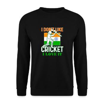 Je n’aime pas le cricket Drôle de fans de cricket indien - Sweat-shirt Unisexe - noir - Devant - Alina (178cm) & Michal (187cm)