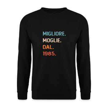 Wife since 1985 - Unisex Sweatshirt - black - Front - Alina (178cm) & Michal (187cm)