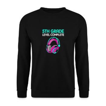 5. Klasse - Unisex Pullover - Schwarz - Vorne - Alina (178cm) & Michal (187cm)