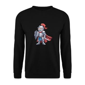 Freundlicher Ritter als Geburtstagsgeschenk Design - Unisex Pullover - Schwarz - Vorne - Alina (178cm) & Michal (187cm)
