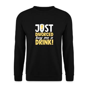 Gerade Geschieden Buy Me A Drink Scheidung - Unisex Pullover - Schwarz - Vorne - Alina (178cm) & Michal (187cm)