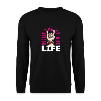 Rockin The Ex-wife Life Scheidung - Unisex Pullover - Schwarz - Vorne - Alina (178cm) & Michal (187cm)