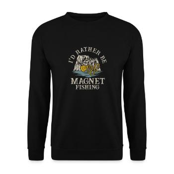Neodymium Magnet Fishing Magnetic Fisher - Unisex Sweatshirt - black - Front - Alina (178cm) & Michal (187cm)