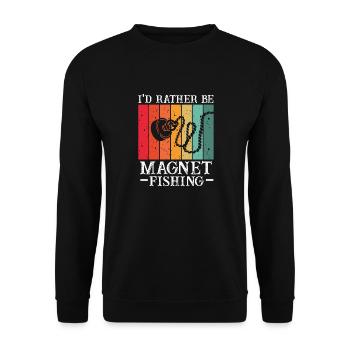 Neodymium Magnet Fishing Magnetic Fisher - Unisex Sweatshirt - black - Front - Alina (178cm) & Michal (187cm)