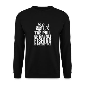 Neodymium Magnet Fishing Magnetic Fisher - Unisex Sweatshirt - black - Front - Alina (178cm) & Michal (187cm)