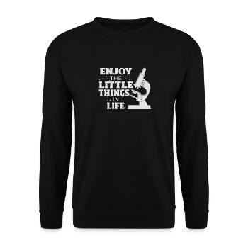 Profitez des petites choses de la vie Microscope - Sweat-shirt Unisexe - noir - Devant - Alina (178cm) & Michal (187cm)
