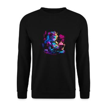 Gamer Girl - Unisex Pullover - Schwarz - Vorne - Alina (178cm) & Michal (187cm)