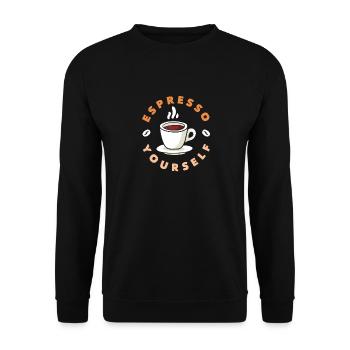 Amateur de café Espresso Yourself - Sweat-shirt Unisexe - noir - Devant - Alina (178cm) & Michal (187cm)