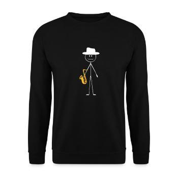 Saxophone Saxophone Guy - Unisex Sweatshirt - black - Front - Alina (178cm) & Michal (187cm)