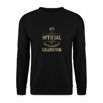 It's Official I'm The Favorite Grandson - Unisex Sweatshirt - black - Front - Alina (178cm) & Michal (187cm)