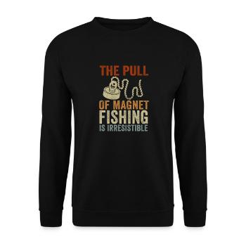 Neodymium Magnet Fishing Magnetic Fisher - Unisex Sweatshirt - black - Front - Alina (178cm) & Michal (187cm)