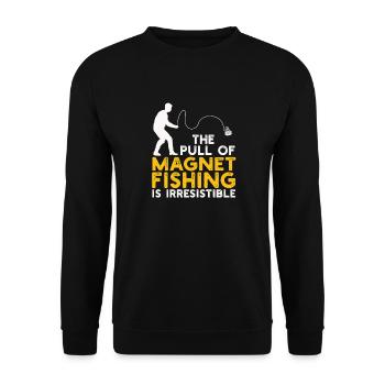 Neodymium Magnet Fishing Magnetic Fisher - Unisex Sweatshirt - black - Front - Alina (178cm) & Michal (187cm)