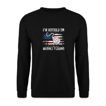 Neodymium Magnet Fishing Magnetic Fisher - Unisex Sweatshirt - black - Front - Alina (178cm) & Michal (187cm)