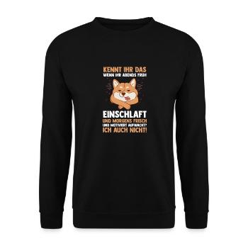 Lazy late riser motivation dog - Unisex Sweatshirt - black - Front - Alina (178cm) & Michal (187cm)