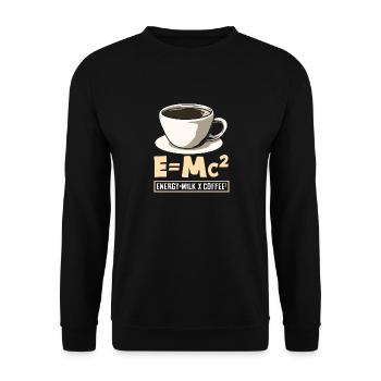 Amateurs de café Lait énergétique E=Mc² - Sweat-shirt Unisexe - noir - Devant - Alina (178cm) & Michal (187cm)