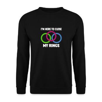 Je ferme mes anneaux Fitness Motivation Sports - Sweat-shirt Unisexe - noir - Devant - Alina (178cm) & Michal (187cm)
