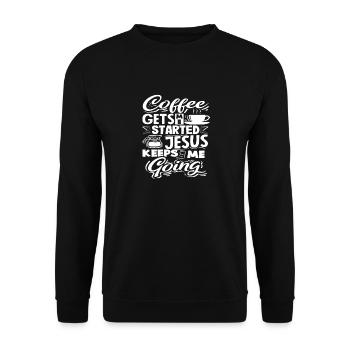Slogan des amateurs de café pour les amis fidèles - Sweat-shirt Unisexe - noir - Devant - Alina (178cm) & Michal (187cm)