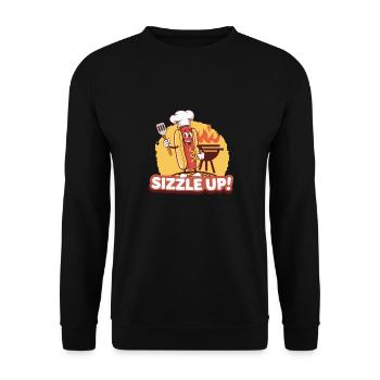 SIZZLE UP - Unisex Sweatshirt - black - Front - Alina (178cm) & Michal (187cm)