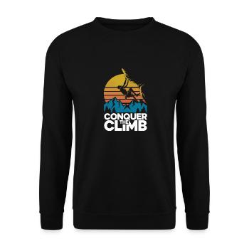 Conquer The Climb - Unisex Pullover - Schwarz - Vorne - Alina (178cm) & Michal (187cm)