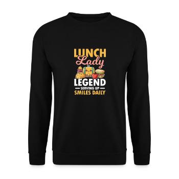 Lunch Lady Legend Serving Up Smiles Daily - Unisex Pullover - Schwarz - Vorne - Alina (178cm) & Michal (187cm)