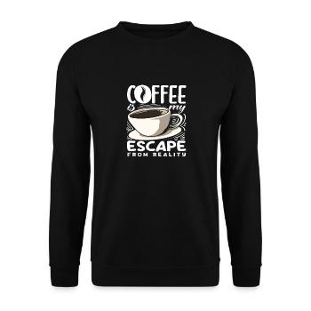 Coffee lovers Coffee is my escape - Unisex Sweatshirt - black - Front - Alina (178cm) & Michal (187cm)