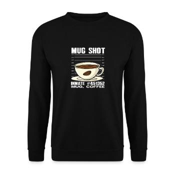 Coffee Lovers Mug Shot Inmate Design - Unisex Sweatshirt - black - Front - Alina (178cm) & Michal (187cm)