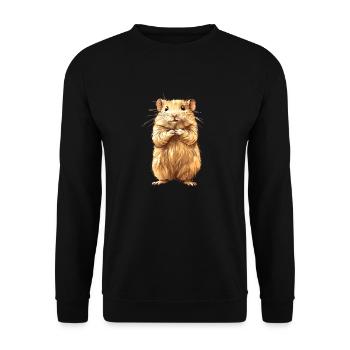 Hamster - Unisex Sweatshirt - black - Front - Alina (178cm) & Michal (187cm)