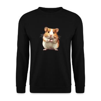 Hamster - Unisex Pullover - Schwarz - Vorne - Alina (178cm) & Michal (187cm)