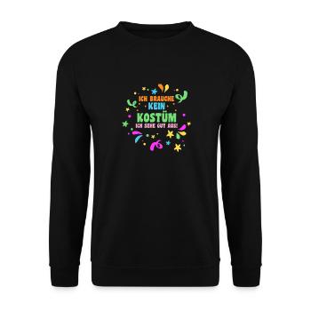 Karnevalskostüm Fasching Karneval - Unisex Pullover - Schwarz - Vorne - Alina (178cm) & Michal (187cm)