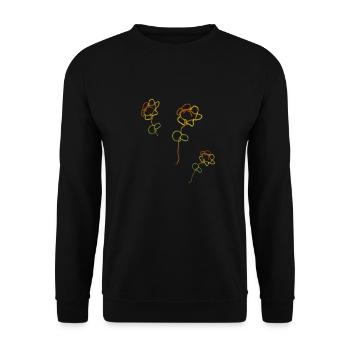 Leas Flowers - Unisex Pullover - Schwarz - Vorne - Alina (178cm) & Michal (187cm)