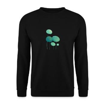Blätter mit Tautropfen Feuilles avec gouttes de rosée - Sweat-shirt Unisexe - noir - Devant - Alina (178cm) & Michal (187cm)