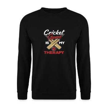 Cricket Player Game Is My Therapy - Unisex Sweatshirt - black - Front - Alina (178cm) & Michal (187cm)