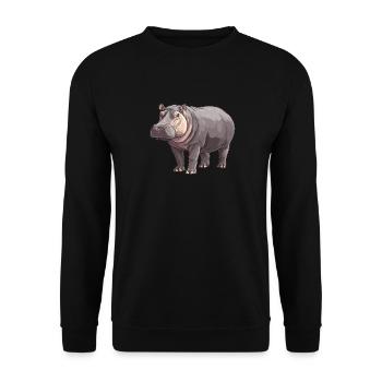 Hippopotamus Hippopotamus - Unisex Sweatshirt - black - Front - Alina (178cm) & Michal (187cm)