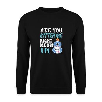 Are You Kitten MEOW - Unisex Pullover - Schwarz - Vorne - Alina (178cm) & Michal (187cm)