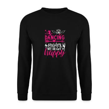 Dancing makes My Heart happy - Unisex Pullover - Schwarz - Vorne - Alina (178cm) & Michal (187cm)