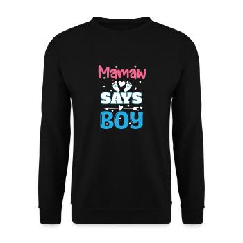 SAYS BOY - Unisex Pullover - Schwarz - Vorne - Alina (178cm) & Michal (187cm)