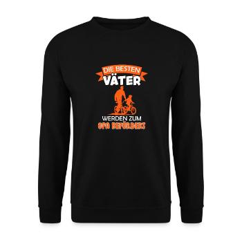 Opi DIE BESTEN VÄTER WERDEN ZUM OPA BEFÖRDERT - Unisex Pullover - Schwarz - Vorne - Alina (178cm) & Michal (187cm)