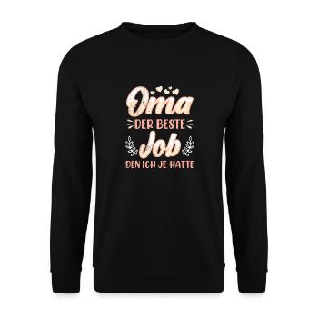 OMA DER BESTE JOB DEN ICH JE HATTE Lustiges - Unisex Pullover - Schwarz - Vorne - Alina (178cm) & Michal (187cm)