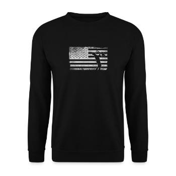 Saxophones American Flag - Unisex Sweatshirt - black - Front - Alina (178cm) & Michal (187cm)