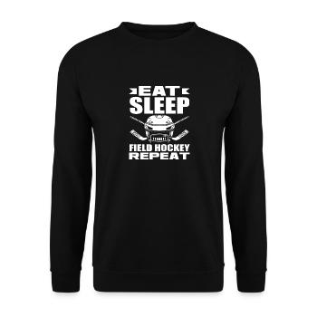 Eat Sleep Field Hockey Player Review - Unisex Sweatshirt - black - Front - Alina (178cm) & Michal (187cm)