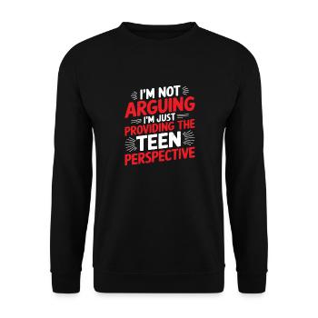 I'm Just Providing The Teen Perspective - Unisex Pullover - Schwarz - Vorne - Alina (178cm) & Michal (187cm)