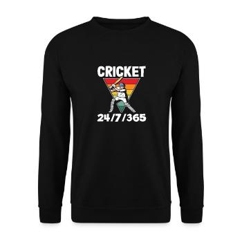 Cricket Player 24/7/365 Retro Look - Unisex Sweatshirt - black - Front - Alina (178cm) & Michal (187cm)