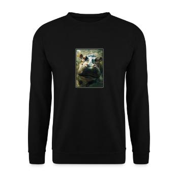 Hippopotamus Hippopotamus - Unisex Sweatshirt - black - Front - Alina (178cm) & Michal (187cm)