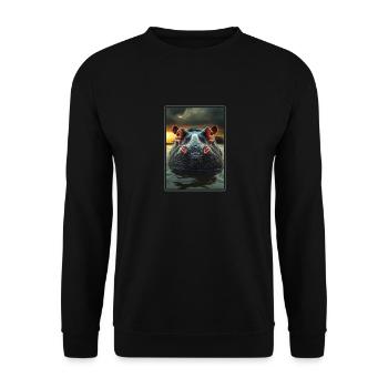 Hippopotamus Hippopotamus - Unisex Sweatshirt - black - Front - Alina (178cm) & Michal (187cm)