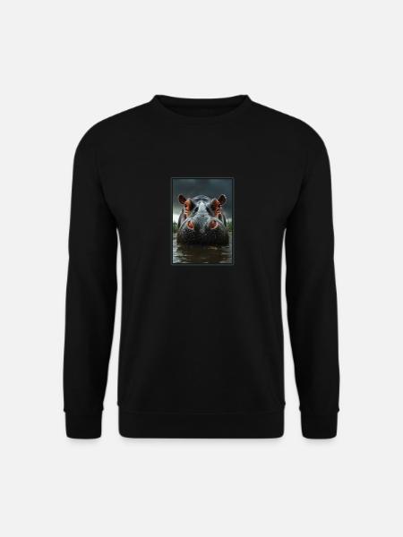 Nilpferd Flußpferd - Unisex Pullover - Schwarz